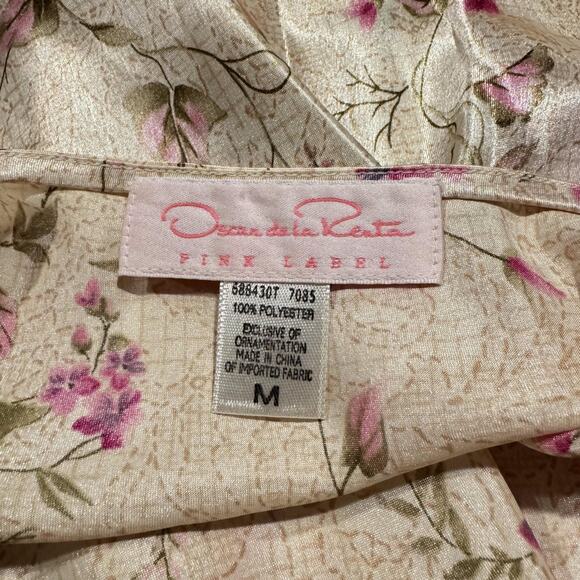 NWT Oscar De La Renta Slip Dress Y2K Coquette Cottagecore Romantic Floral Medium - Picture 2 of 6